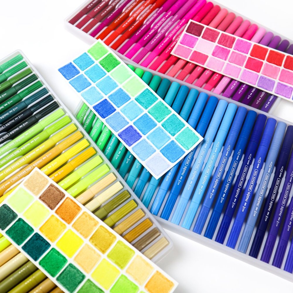 120 Colors Dual Tip Brush Pens Art  Markers Set - Picture 5 of 8